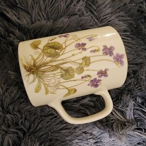 Otagiri Cream Mug with Purple and Green Floral Design